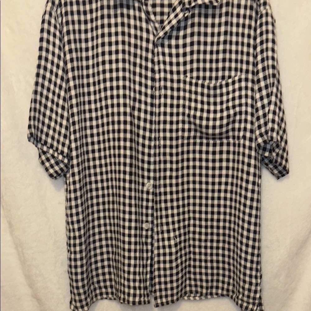 Michael Brandon Black and White Casual Button Down Shirt
